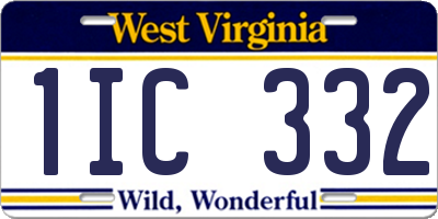 WV license plate 1IC332