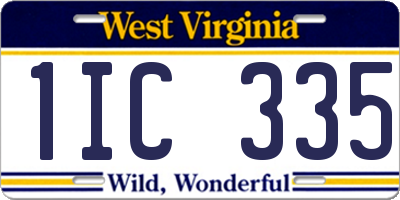 WV license plate 1IC335