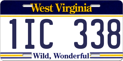 WV license plate 1IC338