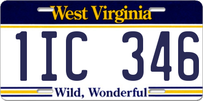 WV license plate 1IC346