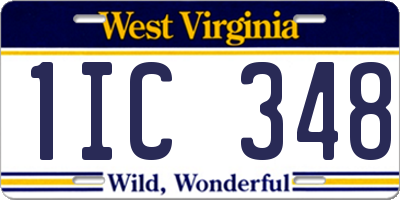 WV license plate 1IC348
