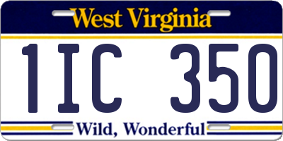 WV license plate 1IC350