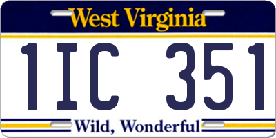 WV license plate 1IC351