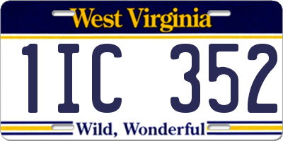 WV license plate 1IC352