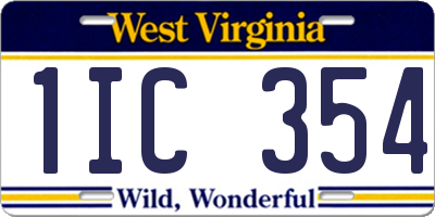 WV license plate 1IC354