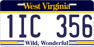 WV license plate 1IC356