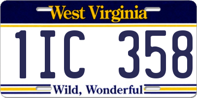 WV license plate 1IC358