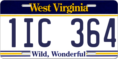 WV license plate 1IC364