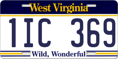 WV license plate 1IC369