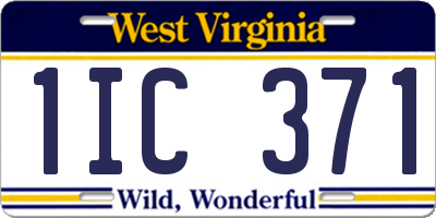 WV license plate 1IC371