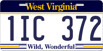 WV license plate 1IC372