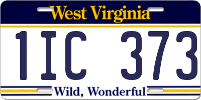 WV license plate 1IC373