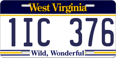 WV license plate 1IC376