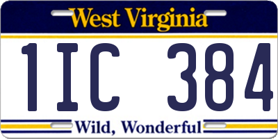 WV license plate 1IC384