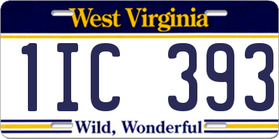 WV license plate 1IC393