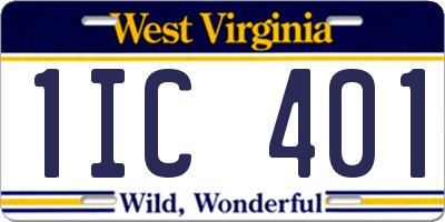 WV license plate 1IC401