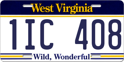 WV license plate 1IC408