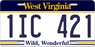 WV license plate 1IC421