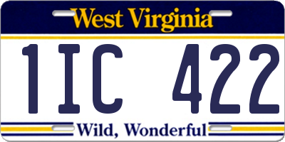 WV license plate 1IC422