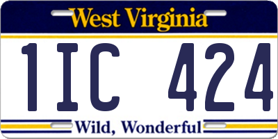 WV license plate 1IC424