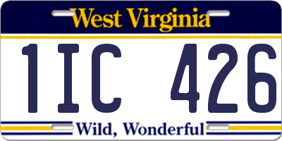 WV license plate 1IC426