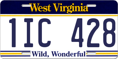 WV license plate 1IC428