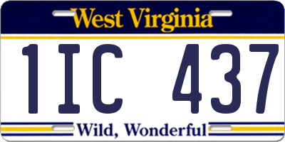 WV license plate 1IC437