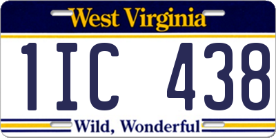 WV license plate 1IC438