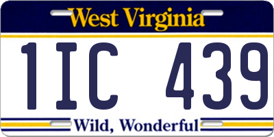 WV license plate 1IC439