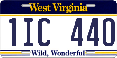 WV license plate 1IC440