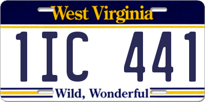 WV license plate 1IC441