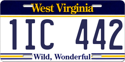 WV license plate 1IC442