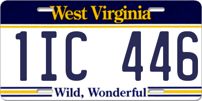 WV license plate 1IC446