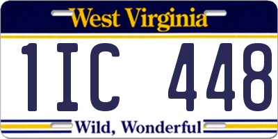 WV license plate 1IC448