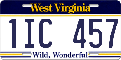 WV license plate 1IC457