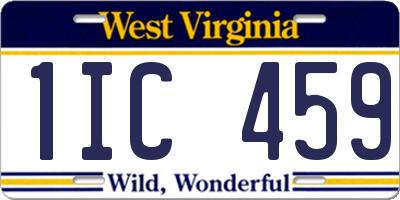 WV license plate 1IC459