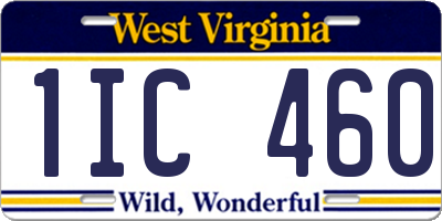 WV license plate 1IC460