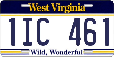 WV license plate 1IC461