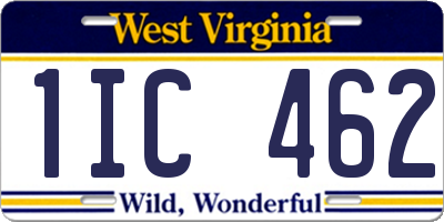 WV license plate 1IC462