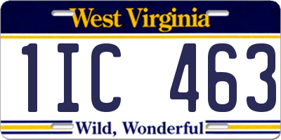 WV license plate 1IC463
