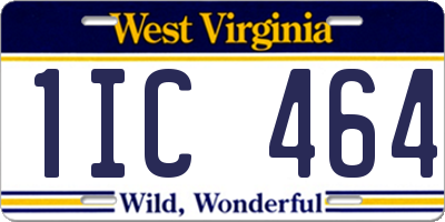 WV license plate 1IC464
