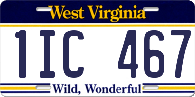 WV license plate 1IC467