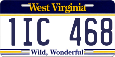 WV license plate 1IC468