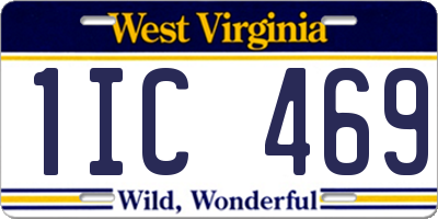 WV license plate 1IC469