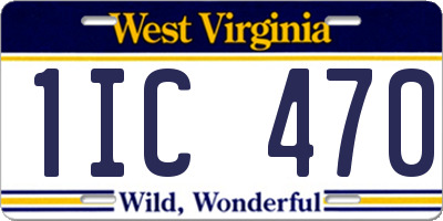 WV license plate 1IC470