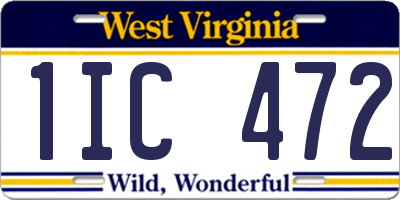 WV license plate 1IC472