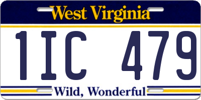 WV license plate 1IC479