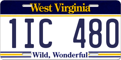 WV license plate 1IC480