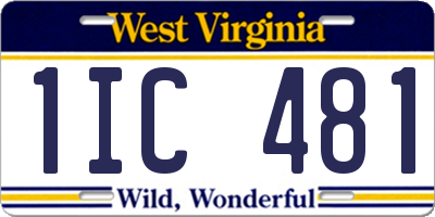 WV license plate 1IC481