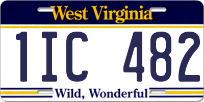WV license plate 1IC482